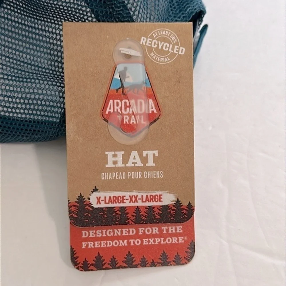 Arcadia Trail logo dog trucker hat girl pink and blue XL/XXL